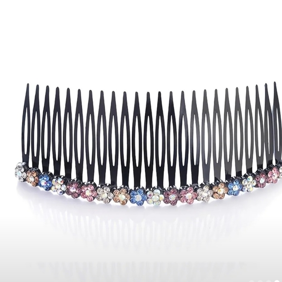 Beautiful 5pc Colorful Crystal Rhinestone Combs/ Hair Pins - Picture 8 of 11